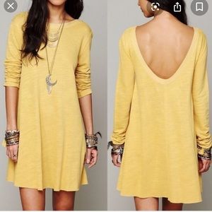 Free People Mustard Swing Dress
